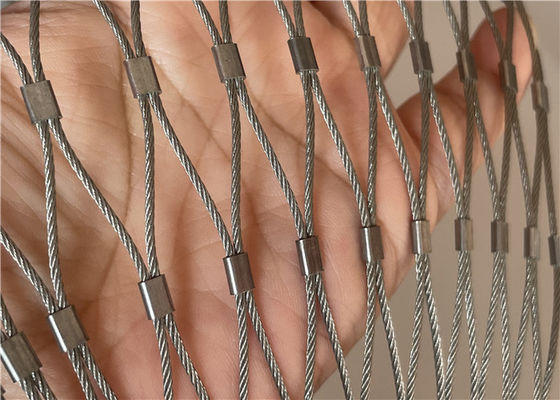 フレキシブルで耐久性のあるステンレス鋼ケーブルメッシュフェンス、手すりインフィルネット用