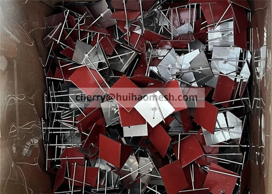 亜鉛メッキ鋼製壁または天井断熱ピンとワッシャー（長さ63mm）粘着（粘着性）ベース付き