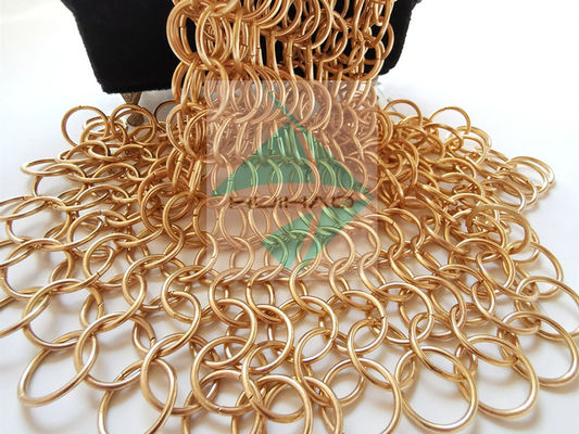 PVD フィンシェッド ローズ ゴールド カラー ステンレス 鉄 丸い リング 織り 網