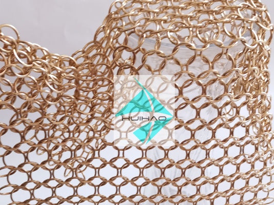 PVD フィンシェッド ローズ ゴールド カラー ステンレス 鉄 丸い リング 織り 網