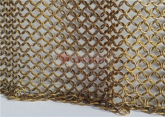 ホテルの装飾のために取り付けること容易な12mmの金属リングの網のカーテン