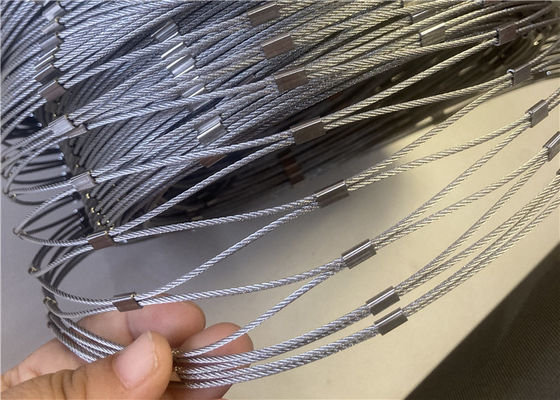 2mm 316 グレード フレキシブル ステンレス鋼ロープメッシュ 動物園の動物エンクロージャとバードネッティング用