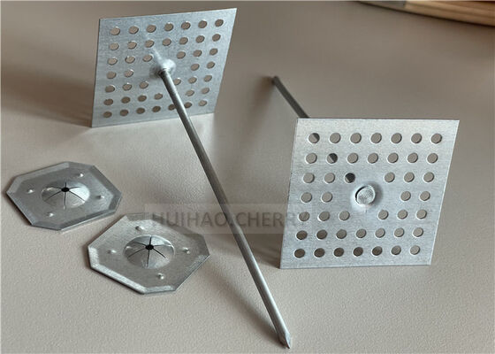 Galvanized Steel Perforated Base Insulation Pin & Clip 3x125mm For Installing Rock Wool Insulation