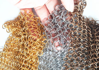 内部の飾り布のための10MMの開きが付いているチェーン編みこみの金属リング網のカーテン