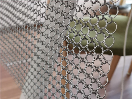 窓辺の演出のステンレス鋼 リング網のカーテン、スペース ディバイダーのための金属のChainmailの網の飾り布