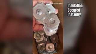 断熱ボードを壁、天井、床に固定するための断熱スティックピンとワッシャー